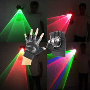 TEMLASER Grün Rot Blau RGB Rotierende Laserhandschuhe LED Gyro Palm Light Tunnel Effekt LED-Beleuchtung für Lichtleistungskostüm