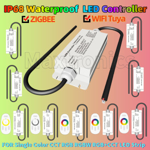 SAGE LU MEI DC12-24V ZIGBEE /WIFI Tuya Wasserdichter LED-Controller IP68 Regensichere Fernbedienung Einfarbige CCT RGB RGBW RGB+CCT LED-Streifen
