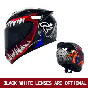 NONE Winter-Motorradhelm für Männer und Frauen, vier Jahreszeiten, universeller Motorrad-Vollhelm, Retro-Cruise-Motorrad, gepunktet