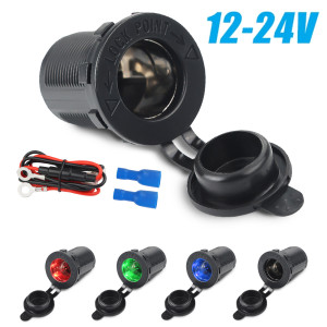 NONE 4 Farben Zigarettenanzünder-Buchse, 12 V-24 V, wasserdichter Stecker, Steckdose, Adapter, Autozubehör für Marine, Boot, Motorrad, LKW
