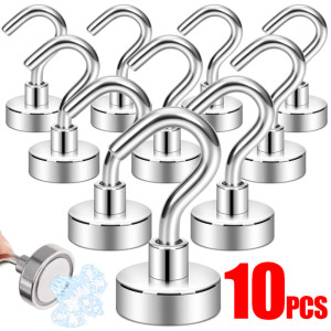 NONE 20/1PCS Metall Starke Magnetische Haken Wand-montiert Heavy-duty Magnetische Haken Schlüssel Aufhänger Hause Küche bad Zubehör Magnet