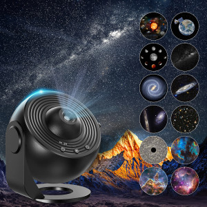 Mexllex 13-in-1 Galaxy Ultral Star Projektor HD Bildbereich LED-Nachtlicht, 13 Filmscheiben, 360 °   Drehbarer 1/2-Stunden-Timer für das Schlafzimmer