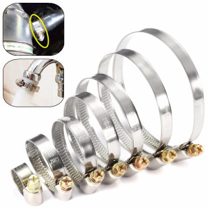 NONE 5/10 stücke Rohr Klemmen Edelstahl Schlauch Clips Auto Kraftstoff Schlauch Rohr Klemmen Schneckenantrieb Langlebig Anti-oxidation