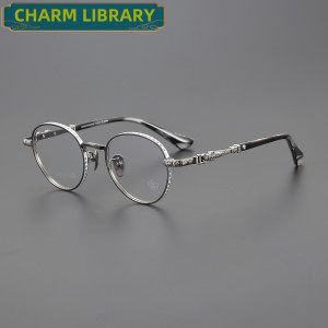 CHARM LIBRARY Männer Brillen Retro Designer Luxus Marke Mode Frauen Myopie Lesen Titan Brillen Rezept Brillen Rahmen