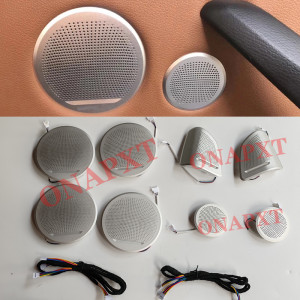 ONAPXT Dekorative Horn Halterungen Für BMW X5 F15 X6 F16 Auto Türen Mitten Höhen Lautsprecher Abdeckung Mit Logo Erweiterte Silbrig Panel BO Hochtöner