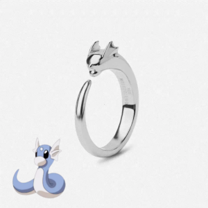 Bandai Pokemon Dratini Paar Ring S925 Silber Anime Periphere Öffnung Einstellbar Cartoon Zubehör Mode Geschenk