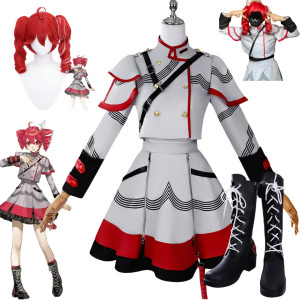 wow chan Kasane Teto – Costume de Cosplay, ensemble complet, perruque, chaussures incluses, Costume Anime pour femmes, fête d'halloween