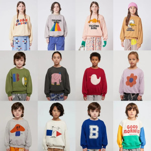 NONE Koreanische INS 2024 kinder Herbst Winter Lange Hülse O-ansatz Sweatshirt Nette Tops für Mädchen Und Jungen Baby Pullover Kinder Kleidung