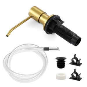 NONE Flüssigseifenspender für die Küchenspüle mit Verlängerungsrohr, Pumpenkopf aus Edelstahl, Badezimmerzubehör, schwarzer Seifenspender, Gold