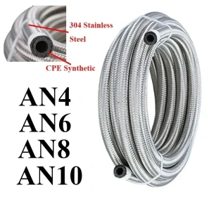 NONE 1M-6M AN4 AN6 AN8 AN10 AN12 Universal Auto Kraftstoff Schlauch Öl Gas Kühler Schlauch Linie Rohr rohr Edelstahl Geflochtene Innen CPE Gummi
