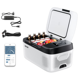 SucceBuy 15L Kleine Koelkast Draagbare Auto Vriezer 12V/24V Mini Koelkast Compressor Koeler voor Campers Reizen Kamperen Buitenactiviteiten