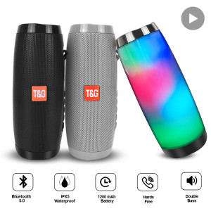 T&G Haut-parleur Bluetooth extérieur sans fil, radio portable, récepteur FM, barre de son, caisson de basses musical, basse, Bluetooth, téléphone