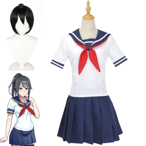 wow chan Ayano Aishi Cosplay Ayano Aishi JK Kostüm Synthetische Perücke Anime Rollenspiele Kostüme Kostüme
