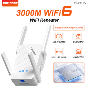 Comfast 300/1200/3000 Mbit/s kabelloser WLAN-Repeater 2,4 GHz/5,8 GHz Netzwerk-Expanderbereich WiFi4/5/6 kabelloser WLAN-Extender
