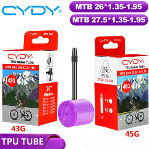 43 g CYDY TPU-Schlauch MTB 26 27,5 Fahrrad-Innenkamera 26/27,5 x 1,35 1,4 1,5 1,75 1,85 1,95 Zoll Pneu Mountainbike-Reifen 26/27,5 Reifen