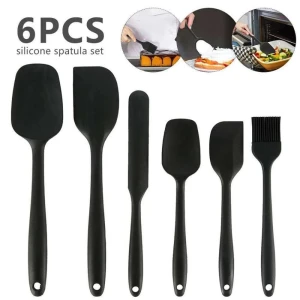 Galavilly 6-teiliges Silikon-Spatel-Set, lebensmittelecht, antihaftbeschichtet, hitzebeständig, Spatel, Wender zum Kochen, Backen, Mischen, Backen