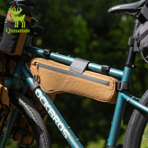 Qunature Bikepacking-Tasche, Fahrrad-Rahmentasche, großes Fassungsvermögen, wasserdichte MTB- und Rennrad-Fahrradtasche, verschleißfest, extra lang