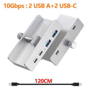 Eswirepro 10Gbps HUB USB3.2/3.0/2.0 Splitter-Adapter Universeller externer Multi-Clip-Dock für iMac Macbook Lenovo Desktop-PC-Zubehör