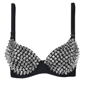 Swokii Neue Sexy Dessous Unterwäsche Bhs für Frauen Steampunk Spike Nieten Bh Top Wireless-Bh Fashion Party Club Tops Weibliche Unterwäsche