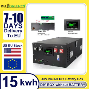 Deligreencs DIY 48V LiFePO4 Batterie Obudowa Box Case mit JK 16S 200A Smart BMS Kits V19 2A Active Balancer Home Energy Storage System