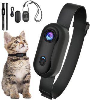 JETO 4K HD Mini Haustierhalsband Kamera Weitwinkelobjektiv 1080P FHD Tragbare Hunde- und Katzenhalskamera Vlog Sport Action Körper WiFi