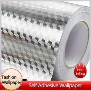 N0ne Küche ölbeständige selbstklebende Papierschrank Aluminiumfolie wasserdichter Schranktisch renovierte selbstklebende Tapete
