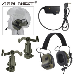 NONE ARM NEXT F10 Taktisches Headset Jagd Schießen Kopfhörer mit Geräuschunterdrückung und Halterungen Passend für Wendy M-LOK ARC Helm