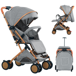 NONE Kinderwagen, Trolley mit Moskitonetz, bis zu 20 kg, mit Aufbewahrungskorb, 4 Räder, faltbarer Kinderwagen, tragbarer Haustierkinderwagen
