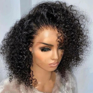 xbeauty 230% Lockige Deep Wave 13x4 HD Lace Front Perücken Kurze Bob-Perücke 14 16 Zoll Brasilianisches 100% Echthaar 4x4 Transparente Lace Frontal