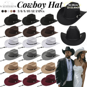 XMSJ 3–24 Stück Cowboyhüte für Hochzeiten, Western-Cowboyhüte, Party-Bachelorette-Cowgirlhüte mit formbarer breiter Krempe für Partygäste, Geschenke