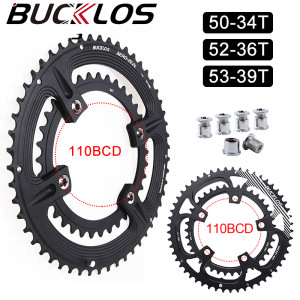 BUCKLOS 110 BCD Kettenblatt für R7000 R8000 R9000 Rennrad Kettenblatt 50-34T 52-36T 53-39T Double Speed 110BCD Kettenblatt 4/5 Bolzen