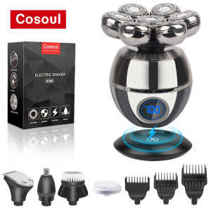 COSOUL Rasierer für Männer, Elektrorasierer, 5-in-1-Glatze-Rasierer, Haarschneidemaschine für Glatze, Bartschneider, Rasiermaschine, Glatze-Rasierer,