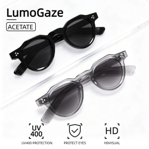 LumoGaze Modische Vintage-Sonnenbrille mit Nieten-Design für Damen, Luxus-Marken-Designer-Sonnenbrille für Herren, UV400-Schutz, Nylon-Gläser