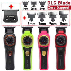 Kemei KM-999 Haarschneider für Männer, DLC T-Blade Zero Gapped LED-Anzeige, kabellose USB-Profi-Haarschneidemaschine, Finishing-Maschine