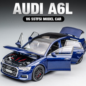WELLY 1:24 AUDI A6 Legierung Automodell Druckguss & Spielzeug Metallfahrzeug Automodell Hohe Simulation Sammlung Sound und Licht Kinderspielzeug