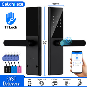 Catchface Bluetooth Fingerprint Türschloss TTLock App Code Karte Schlüssel Touchscreen Smart Türschloss Sicherheit Digitale Elektronische Schloss Für