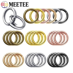 Meetee 10 Stück 10–38 mm Metall-O-Ring-Federverschlüsse, zu öffnende runde Karabinerhaken, Karabinerhaken, Schlüsselanhänger, Taschen-Clips,