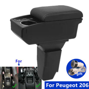 HuangZM Für Peugeot 206 Armlehnenbox Für Peugeot 206 207 CC Cabrio Auto Armlehne Aufbewahrungsbox Getränkehalter Gewidmet Nachrüstung Autozubehör