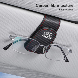 NONE Auto Leder Gläser Clip Sonnenblende Sonnenbrille Karte Box Für Audi Quattro Sline A3 A4 A6 A5 Q5 A1 Q7 Q3 Q2 Q8 A7 A8 TT S1 SQ5
