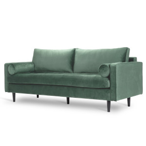 Welurowa kanapa trzyosobowa BRITISH VELVET SOFA 3 w angielskim stylu (Kolor: Miętowy)