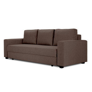 Trzyosobowa kanapa SOFA HEVEN DL A z funkcją spania i pojemnikiem na pościel (Kolor: Brązowy)