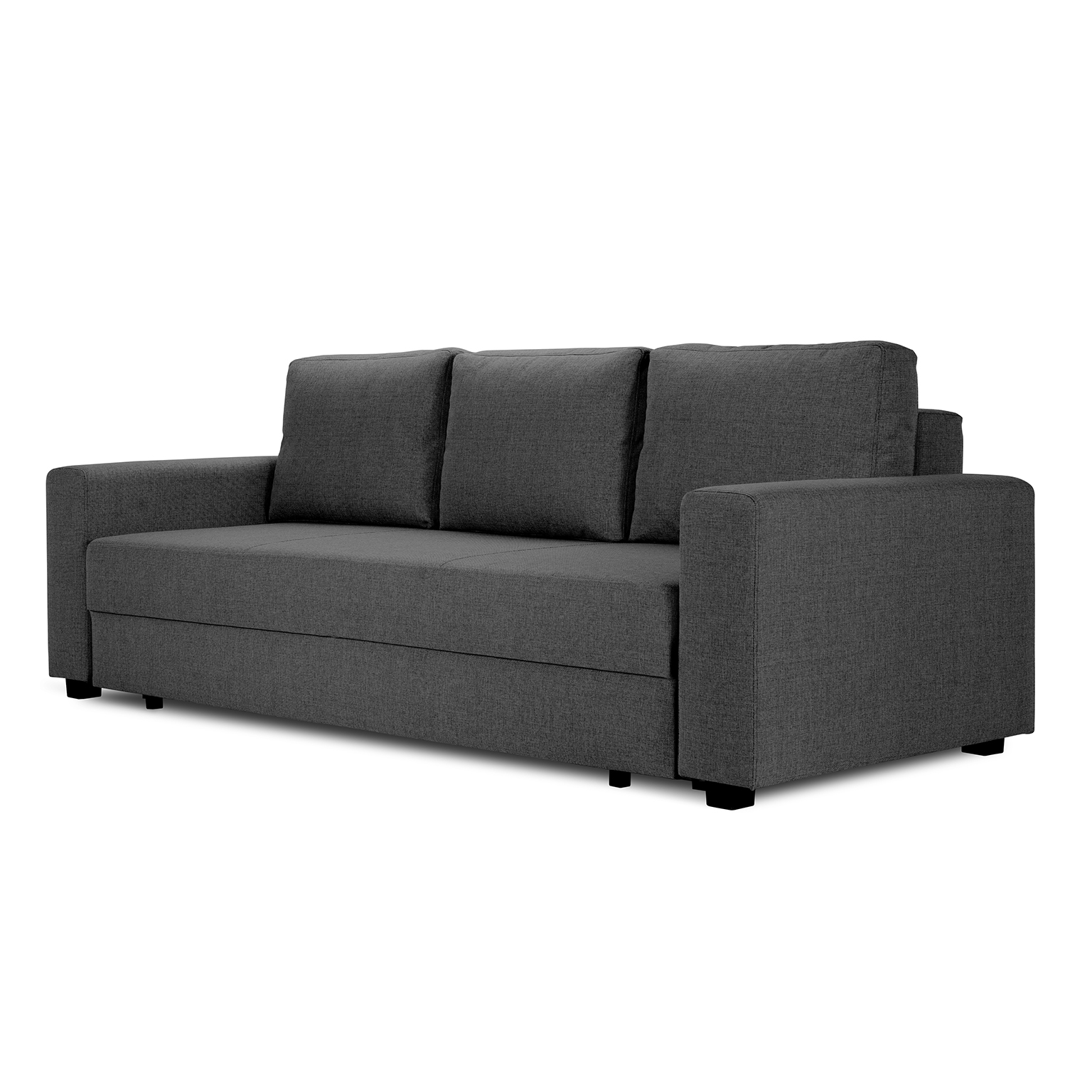 Trzyosobowa kanapa SOFA HEVEN DL A z funkcją spania i pojemnikiem na pościel (Kolor: Ciemny szary)