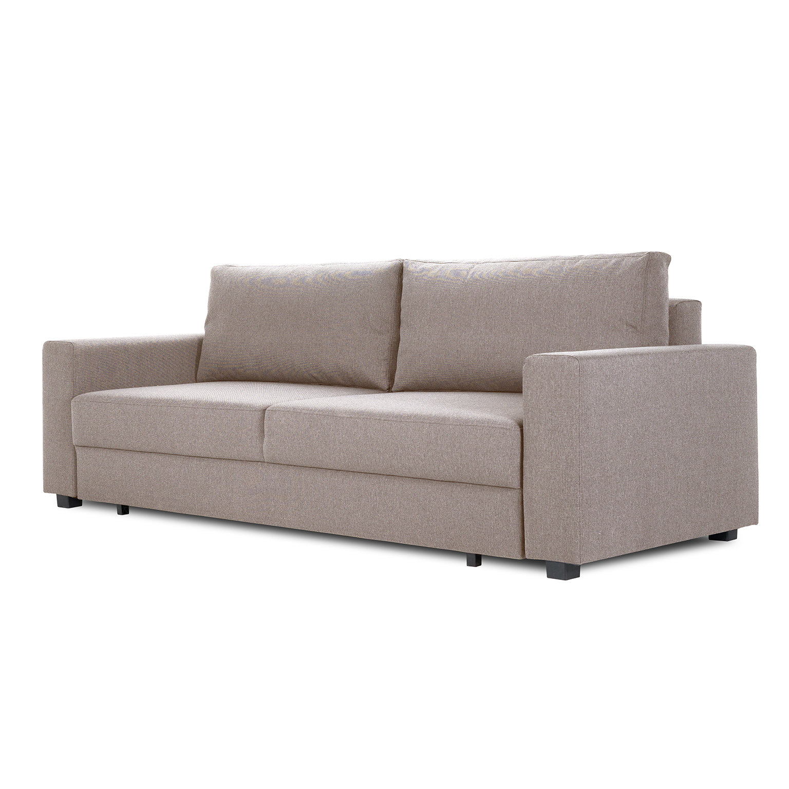 Klasyczna trzyosobowa kanapa rozkładana SOFA HEVEN DL B z funkcją spania i pojemnikiem na pościel (Kolor: Ciemny beż)