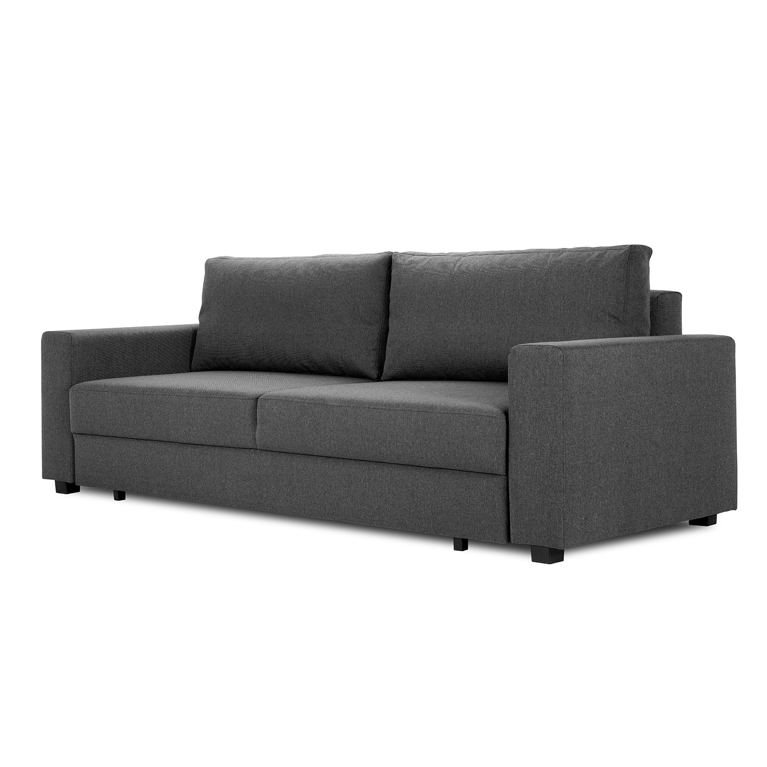 Klasyczna trzyosobowa kanapa rozkładana SOFA HEVEN DL B z funkcją spania i pojemnikiem na pościel (Kolor: Ciemny szary)