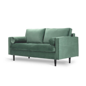 Welurowa kanapa dwuosobowa BRITISH VELVET SOFA 2 w angielskim stylu (Kolor: Miętowy)
