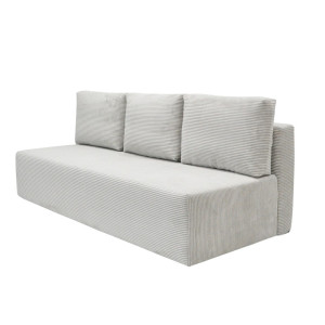Sofa dwuosobowa sztruksowa z funkcją spania i pojemnikiem na pościel LINCOLN (Kolor: Śmietankowy)