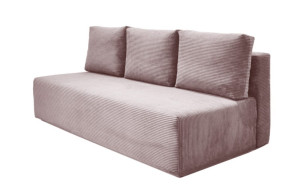 Sofa dwuosobowa sztruksowa z funkcją spania i pojemnikiem na pościel LINCOLN (Kolor: Pudrowy róż)