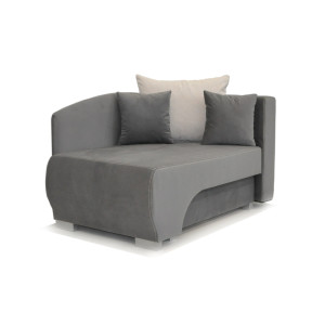 Kanapa SOFA RUBI z funkcją spania i pojemnikiem na pościel (Kolor: Rubi 18 - szary velvet)