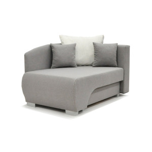 Kanapa SOFA RUBI z funkcją spania i pojemnikiem na pościel (Kolor: Rubi 19 - jasny szary velvet)