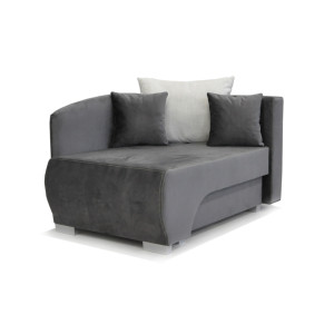 Kanapa SOFA RUBI z funkcją spania i pojemnikiem na pościel (Kolor: Rubi 25 - ciemny szary)
